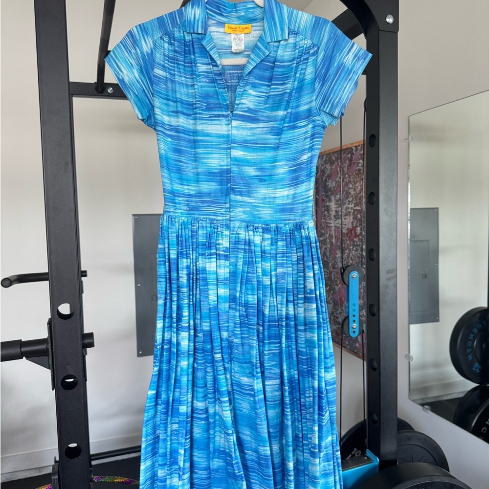 Bernie Dexter Blue Striped Midi Dress